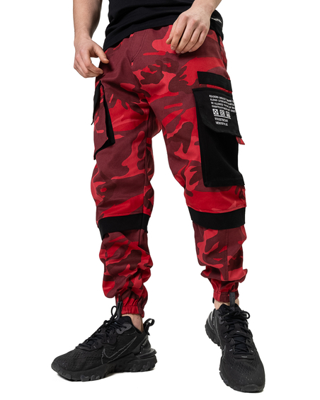 Spodnie Materiałowe Jogger Gangster G-3005 Czerwone