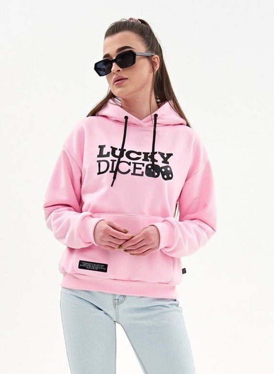 Bluza Hoodie Damska Lucky Dice Classic Pink-Black
