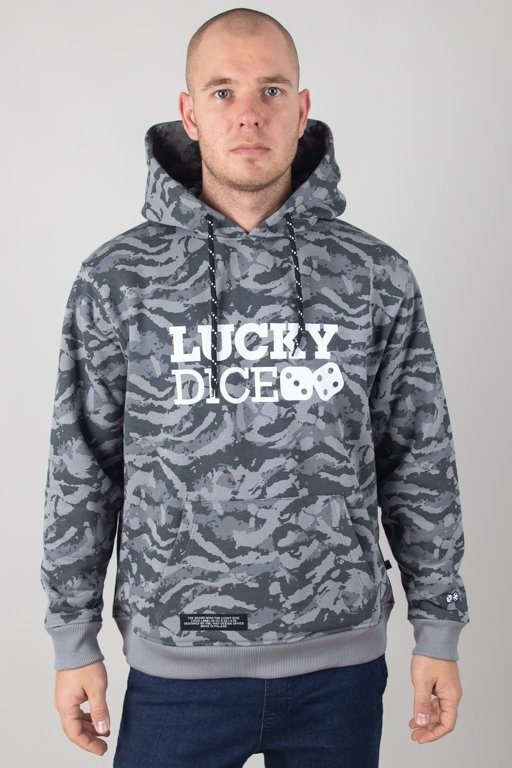 Bluza Lucky Dice Hoodie Stain Grey