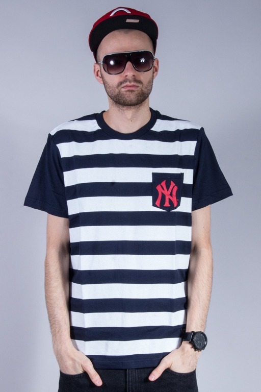 Majestic Koszulka T-Shirt Unspar Stripe Pocket Yankees Navy