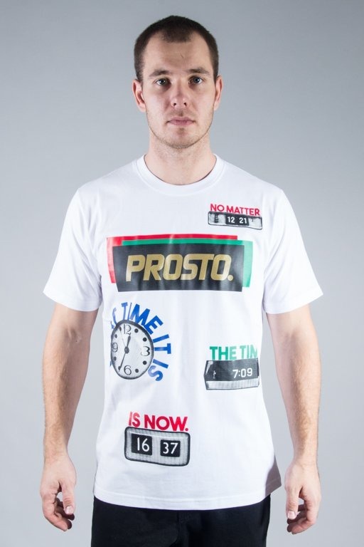 PROSTO T-SHIRT THE TIME IS NOW WHITE