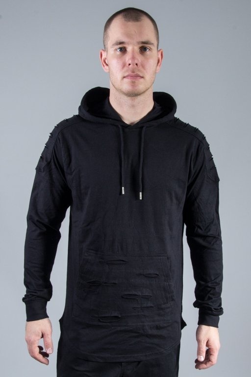 SOUTHPOLE HOODIE RIPPED GROUP BLACK