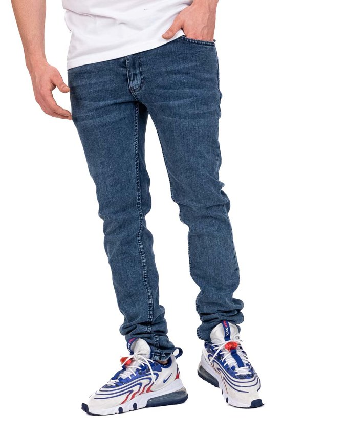 Spodnie Jeans Croll Classic Slim Marmur Niebieskie DP-52