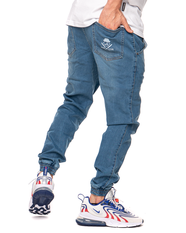 Spodnie Jeans Jogger Moro Sport Mobster 3D Effect Niebieskie